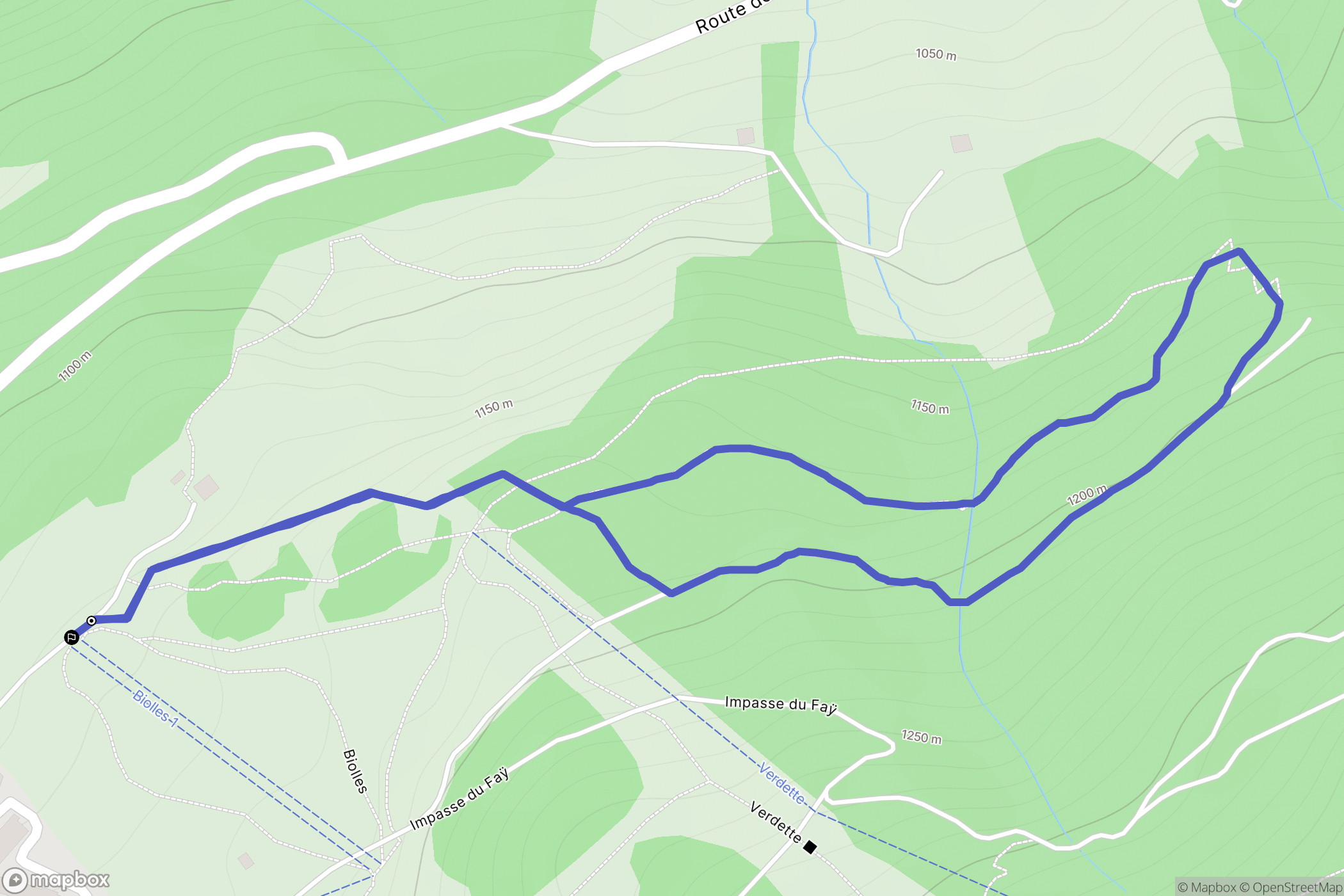 Notre-Dame-de-Bellecombe : carte du parcours de randonnée - France