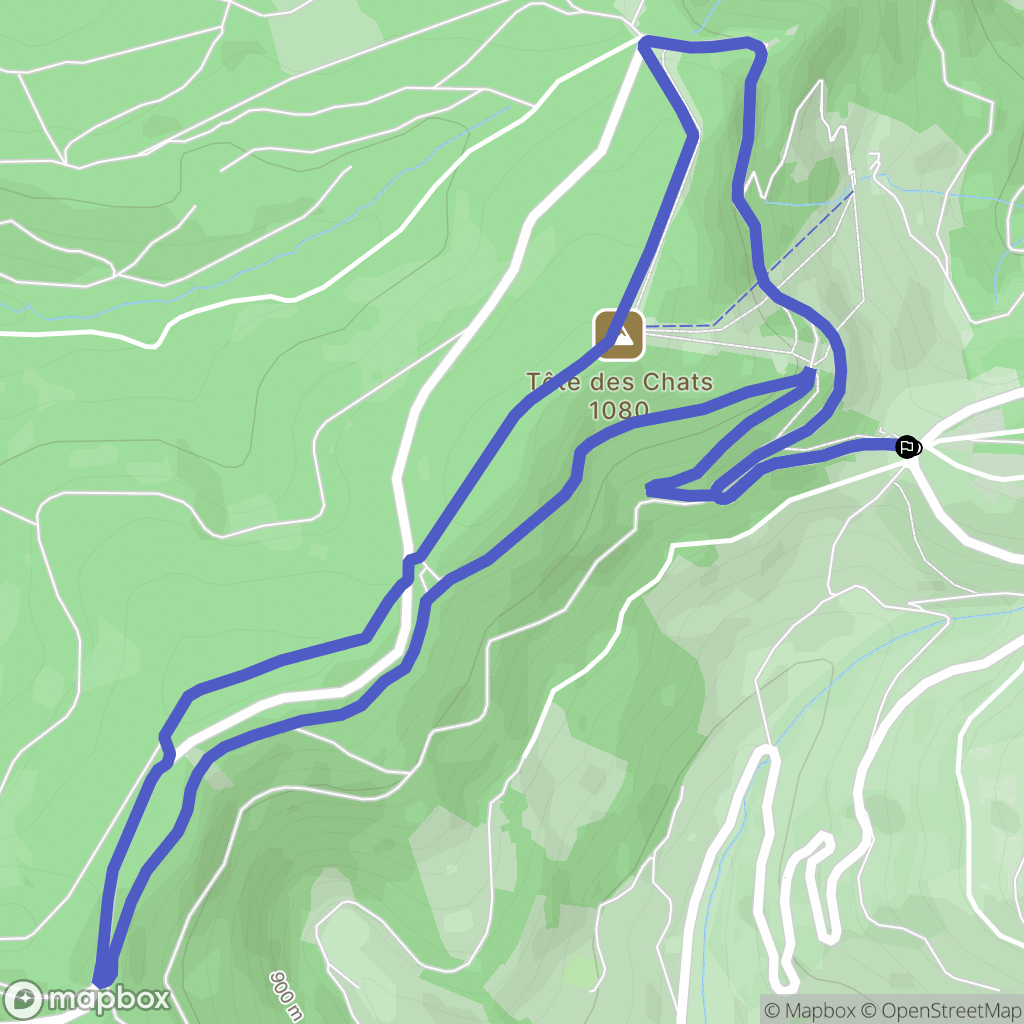 Le Bonhomme : carte du parcours de randonnée - France