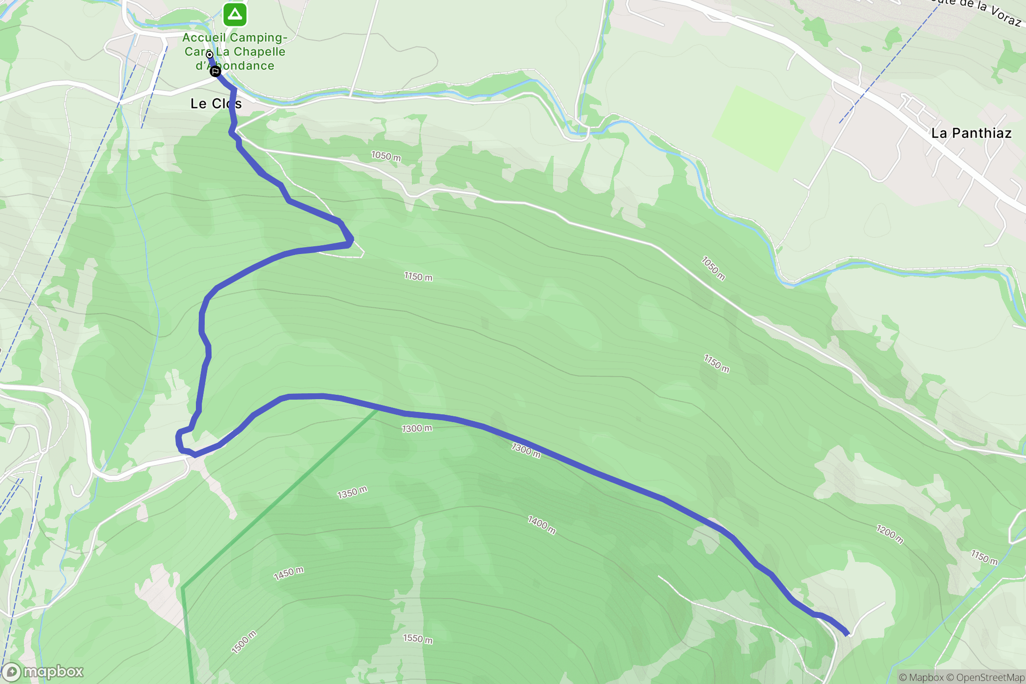 La Chapelle-d'Abondance : carte du parcours de randonnée - France