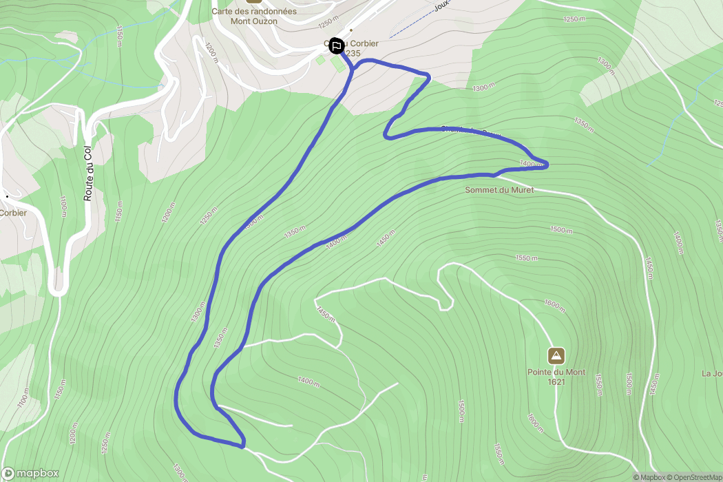 Le Biot : carte du parcours de randonnée - France