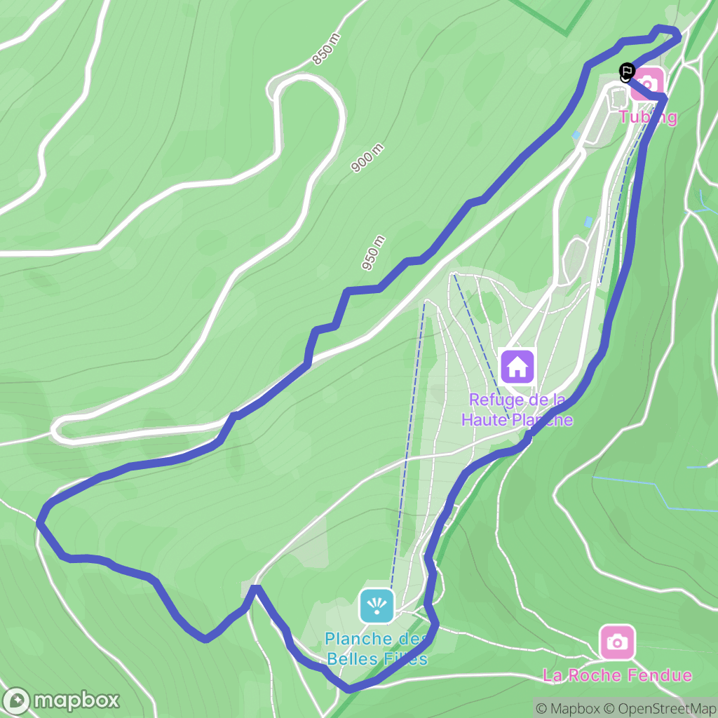 Plancher-les-Mines : carte du parcours de randonnée - France