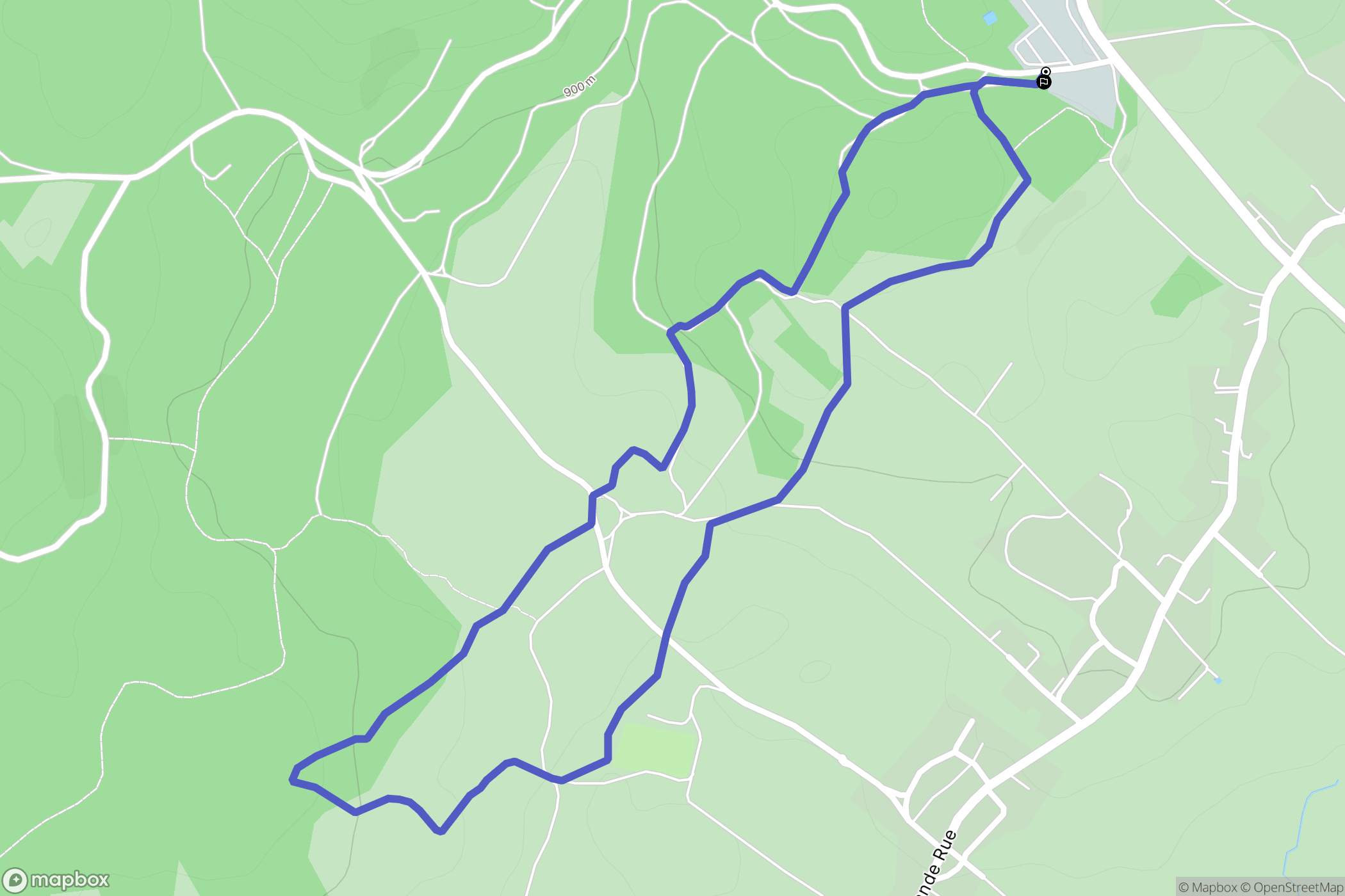 Saint-Pierre : carte du parcours de randonnée - France