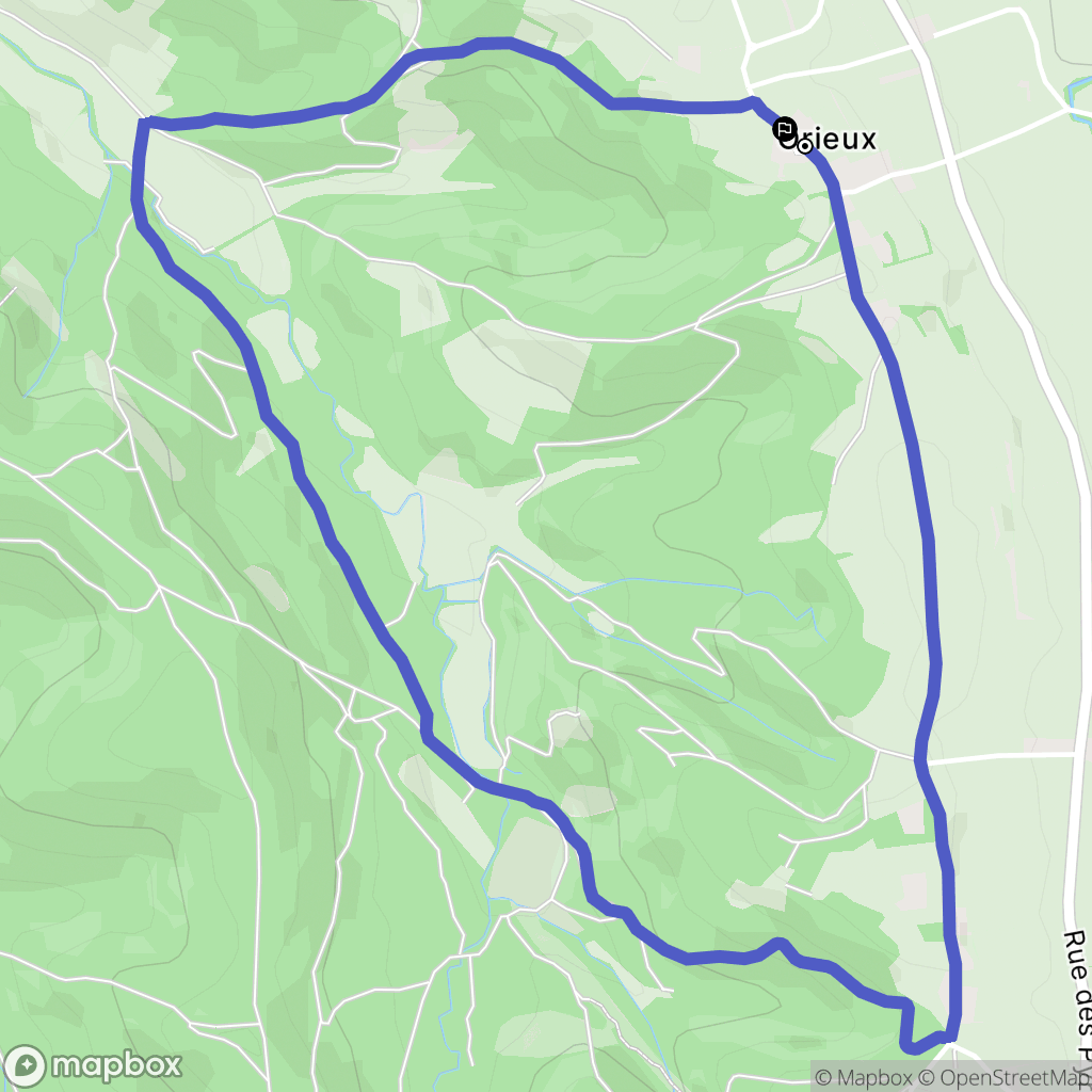 Orieux : carte du parcours de randonnée - France