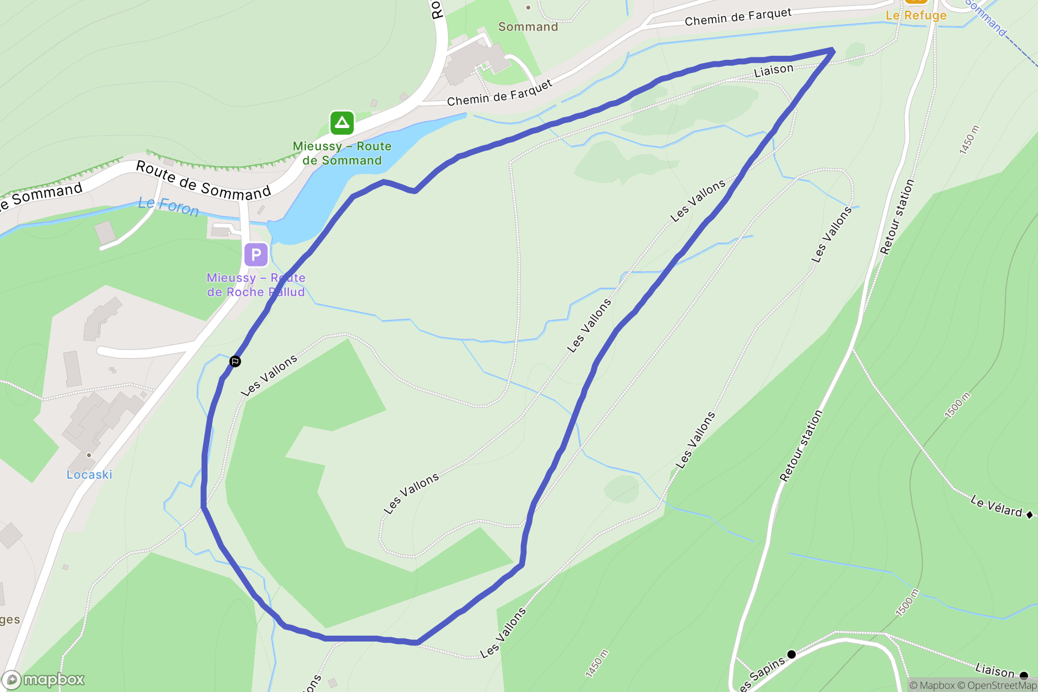 Mieussy : carte du parcours de randonnée - France