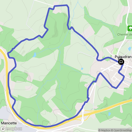 Pujaudran : carte du parcours de randonnée - France