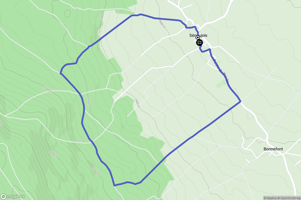 Séneujols : carte du parcours de randonnée - France