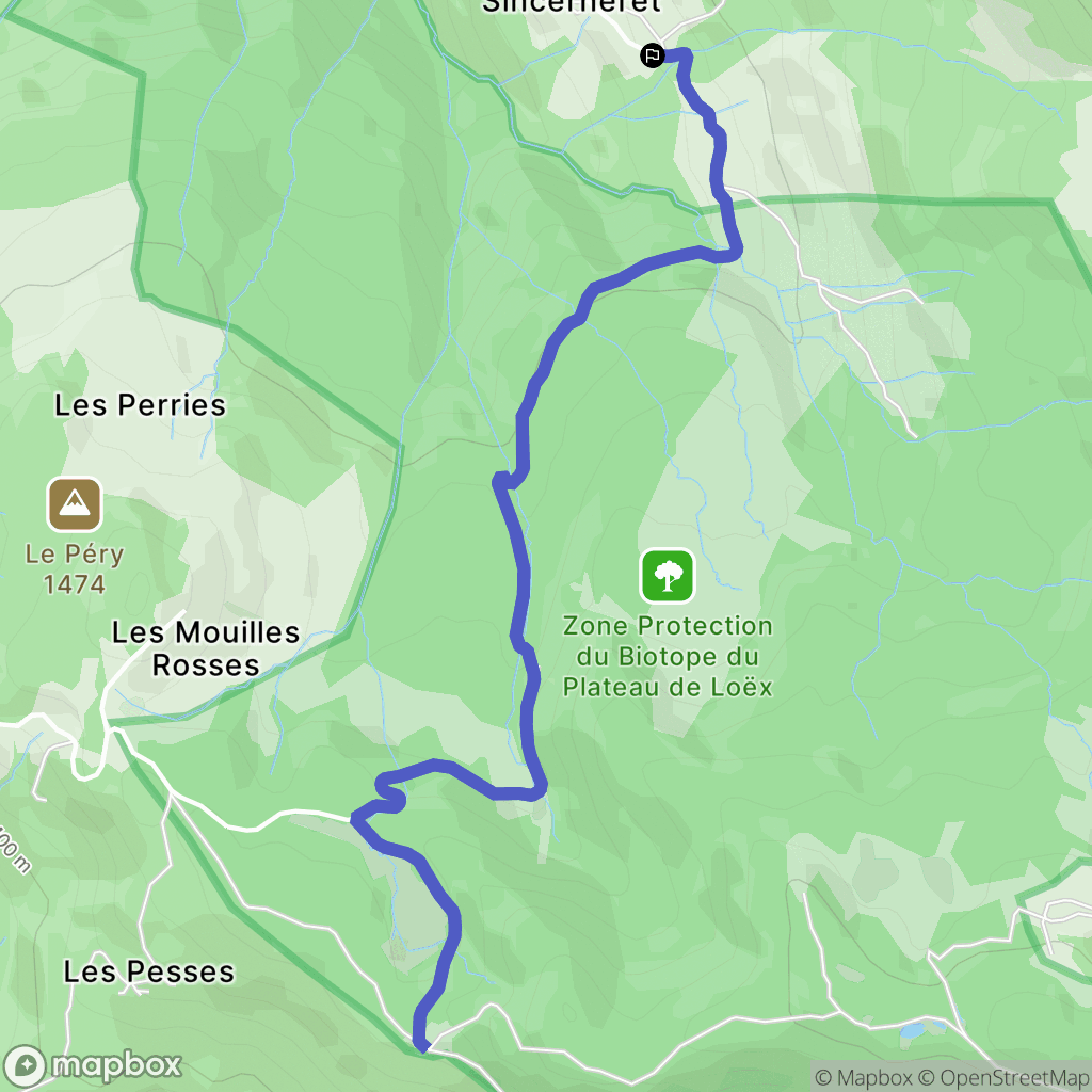 Verchaix : carte du parcours de randonnée - France