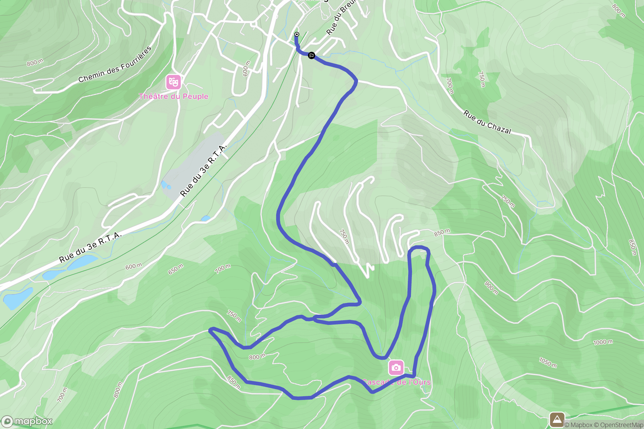 bussang : carte du parcours de randonnée - France