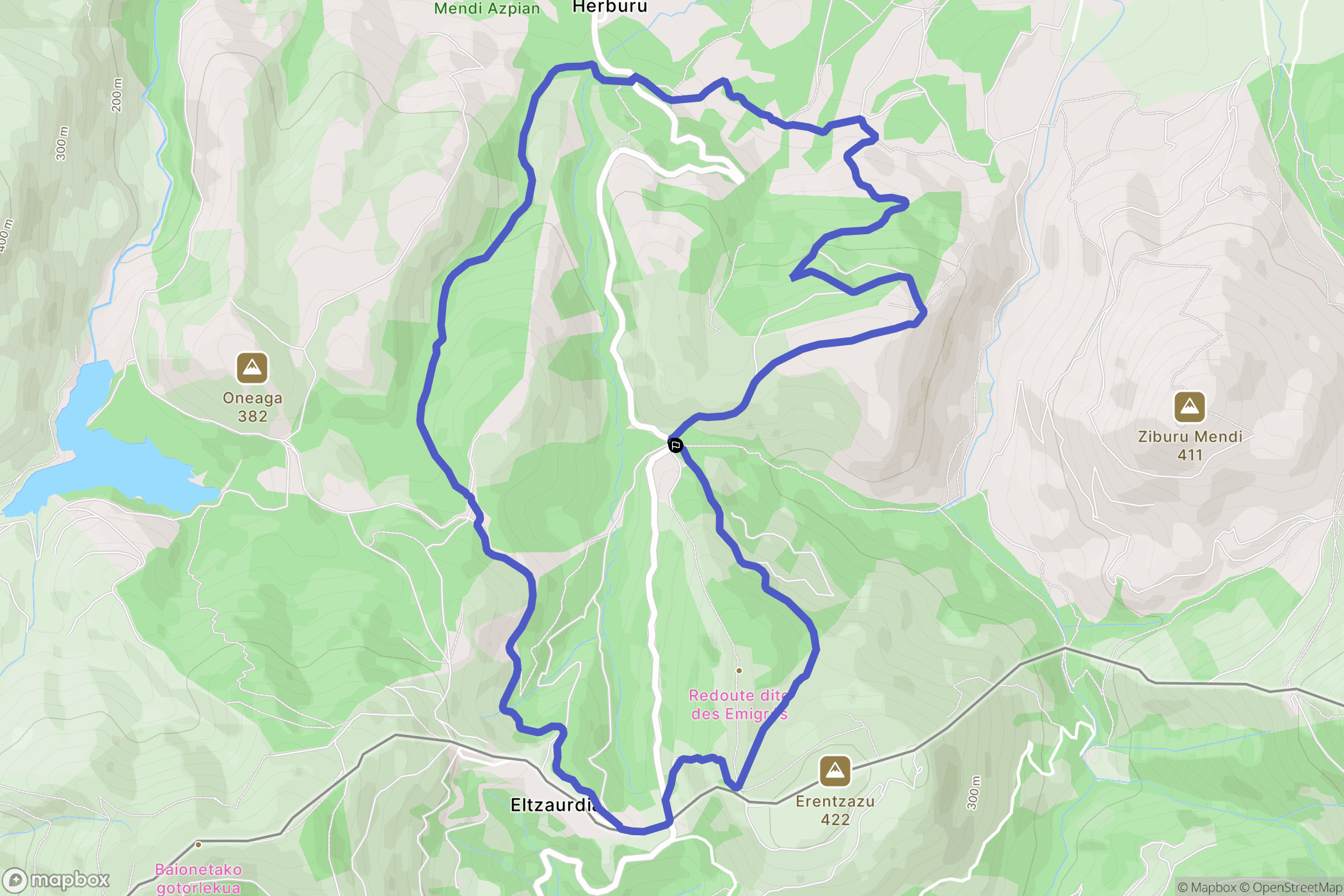 Urrugne : carte du parcours de randonnée - France