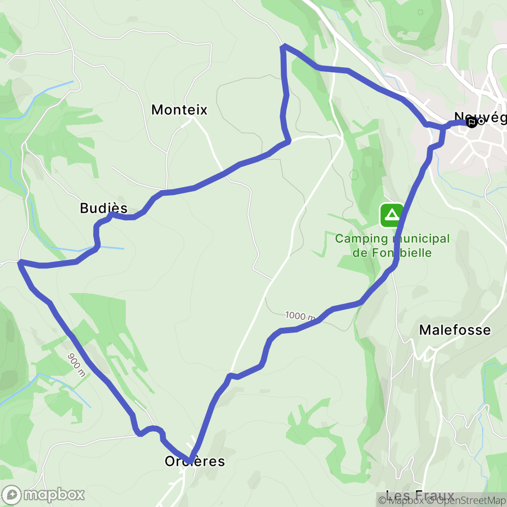 Neuvéglise-sur-Truyère : carte du parcours de randonnée - France