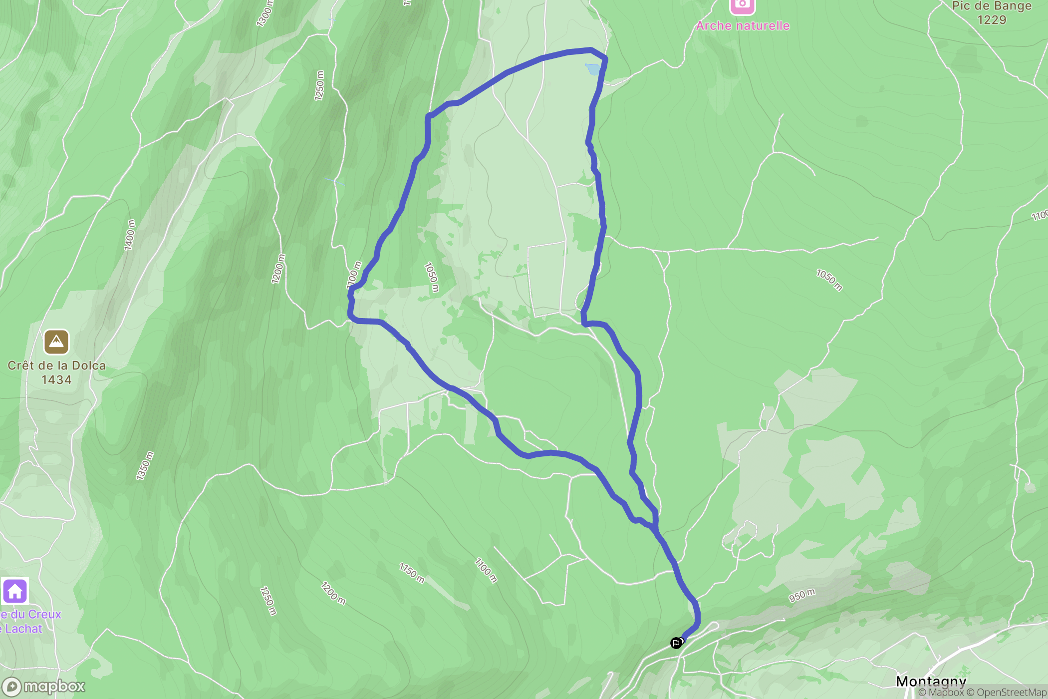 Arith : carte du parcours de randonnée - France