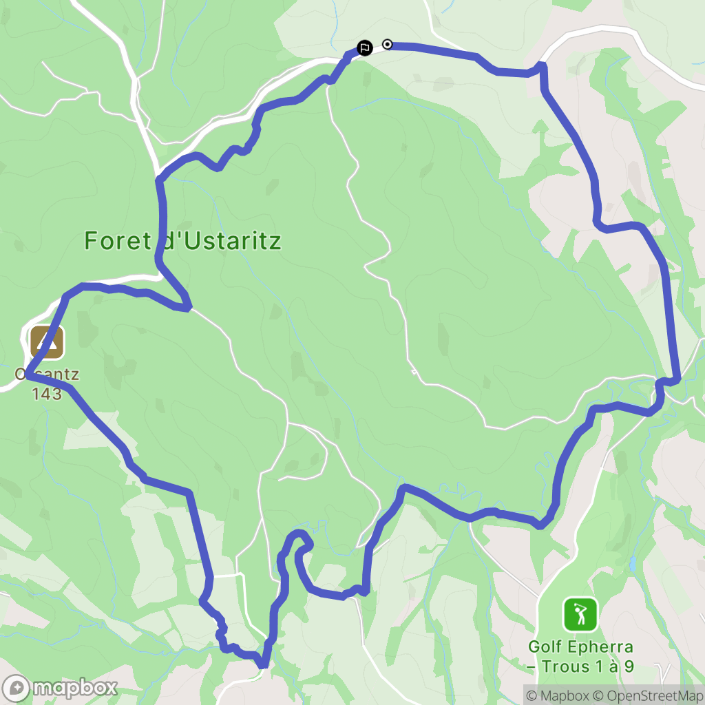 Ustaritz : carte du parcours de randonnée - France