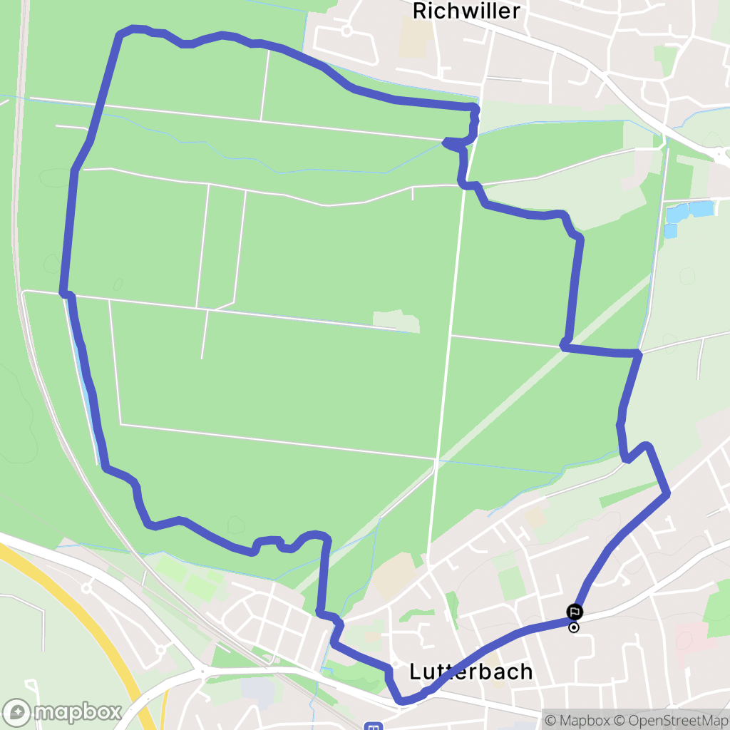 Lutterbach : carte du parcours de randonnée - France