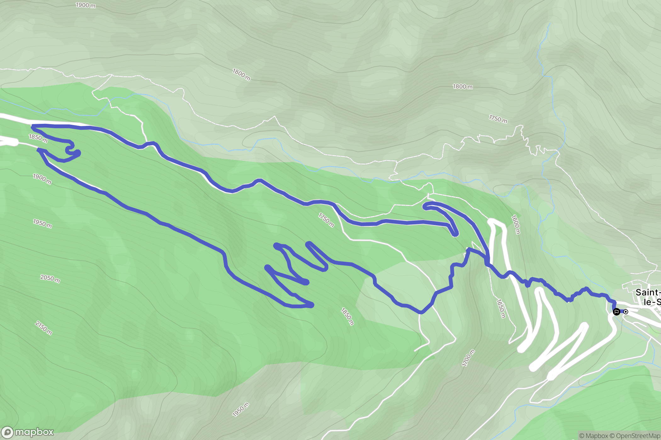 Saint-Dalmas-le-Selvage : carte du parcours de randonnée - France