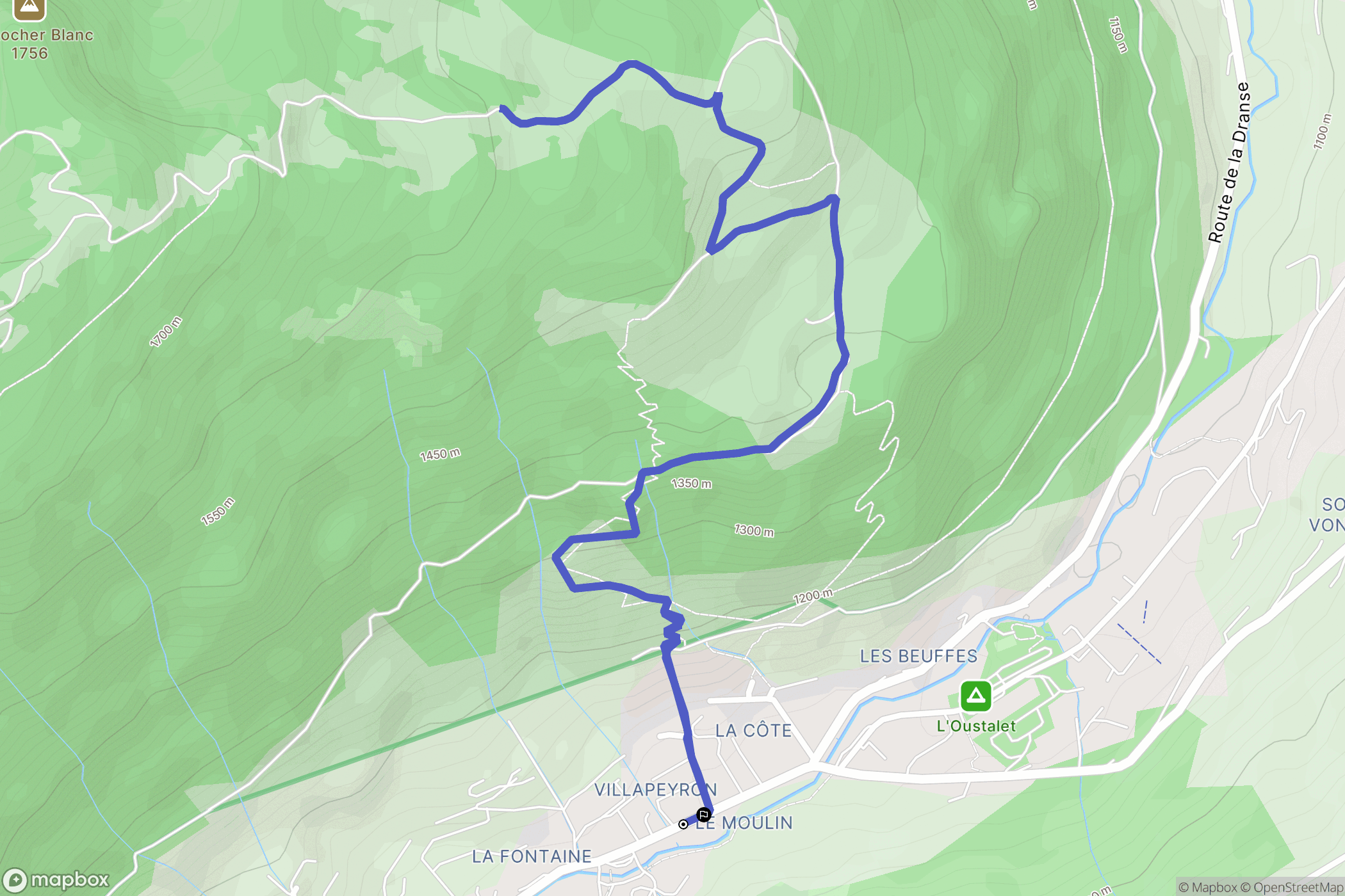 Châtel : carte du parcours de randonnée - France