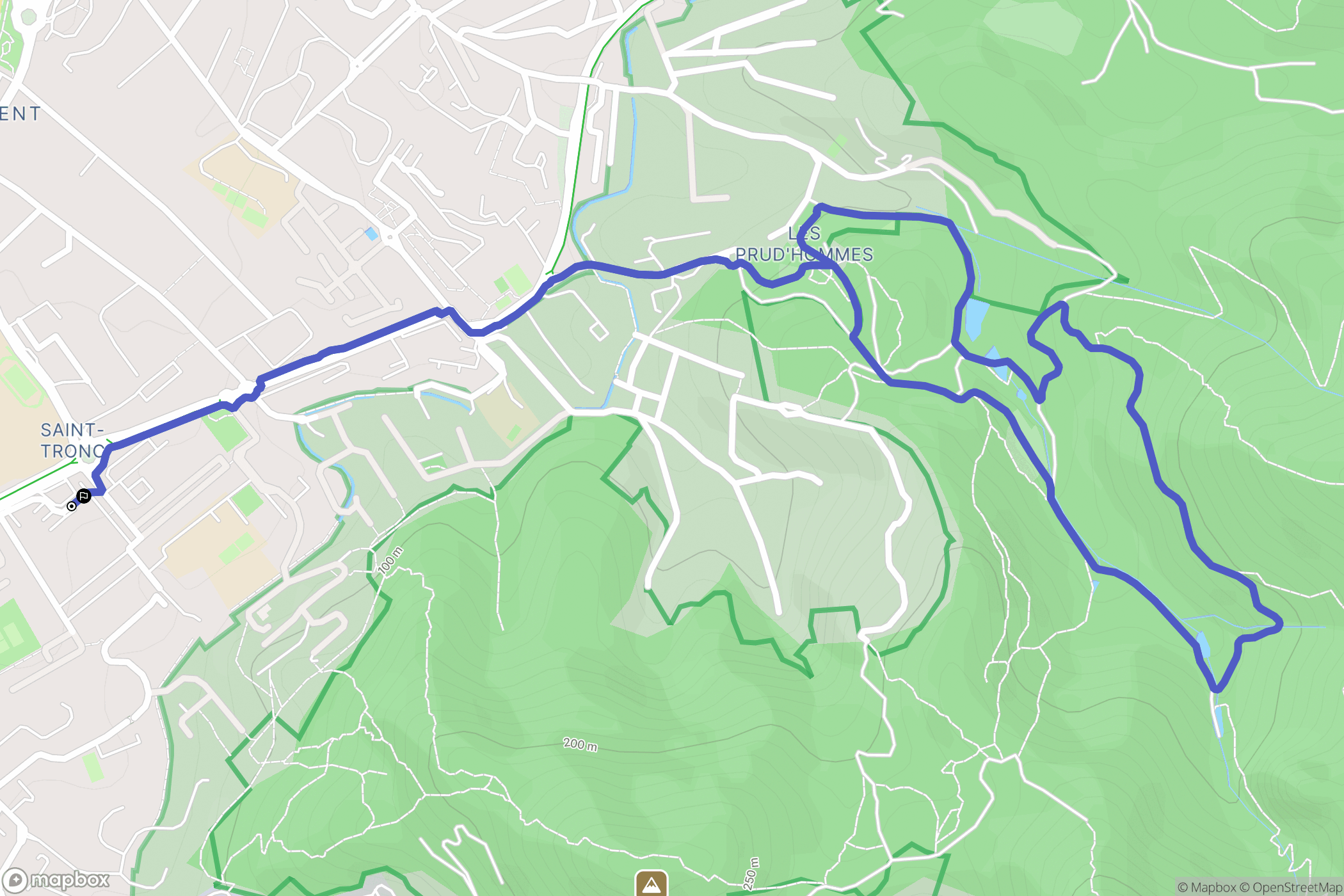 Marseille : carte du parcours de randonnée - France