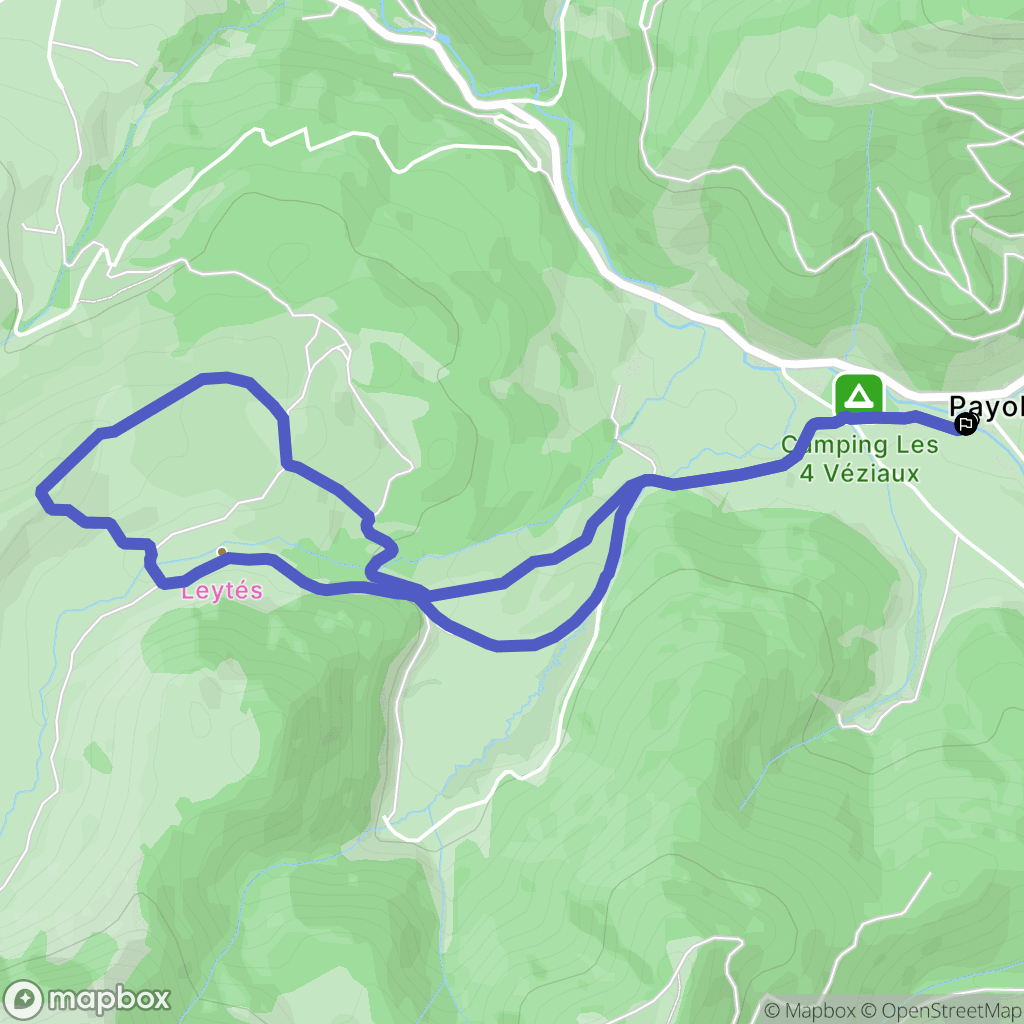 Campan : carte du parcours de randonnée - France