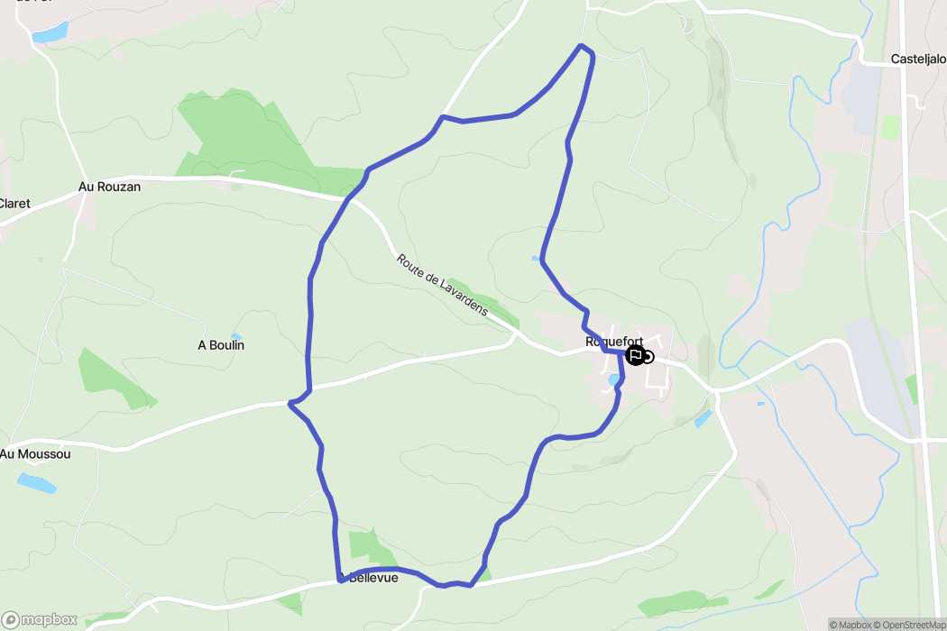 Roquefort : carte du parcours de randonnée - France