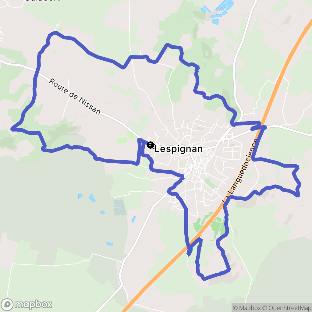 Lespignan : carte du parcours de randonnée - France