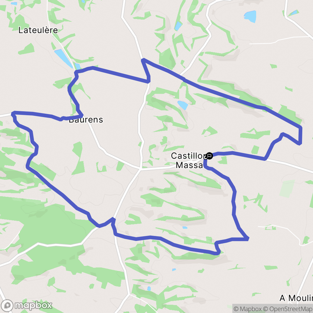 Castillon-Massas : carte du parcours de randonnée - France