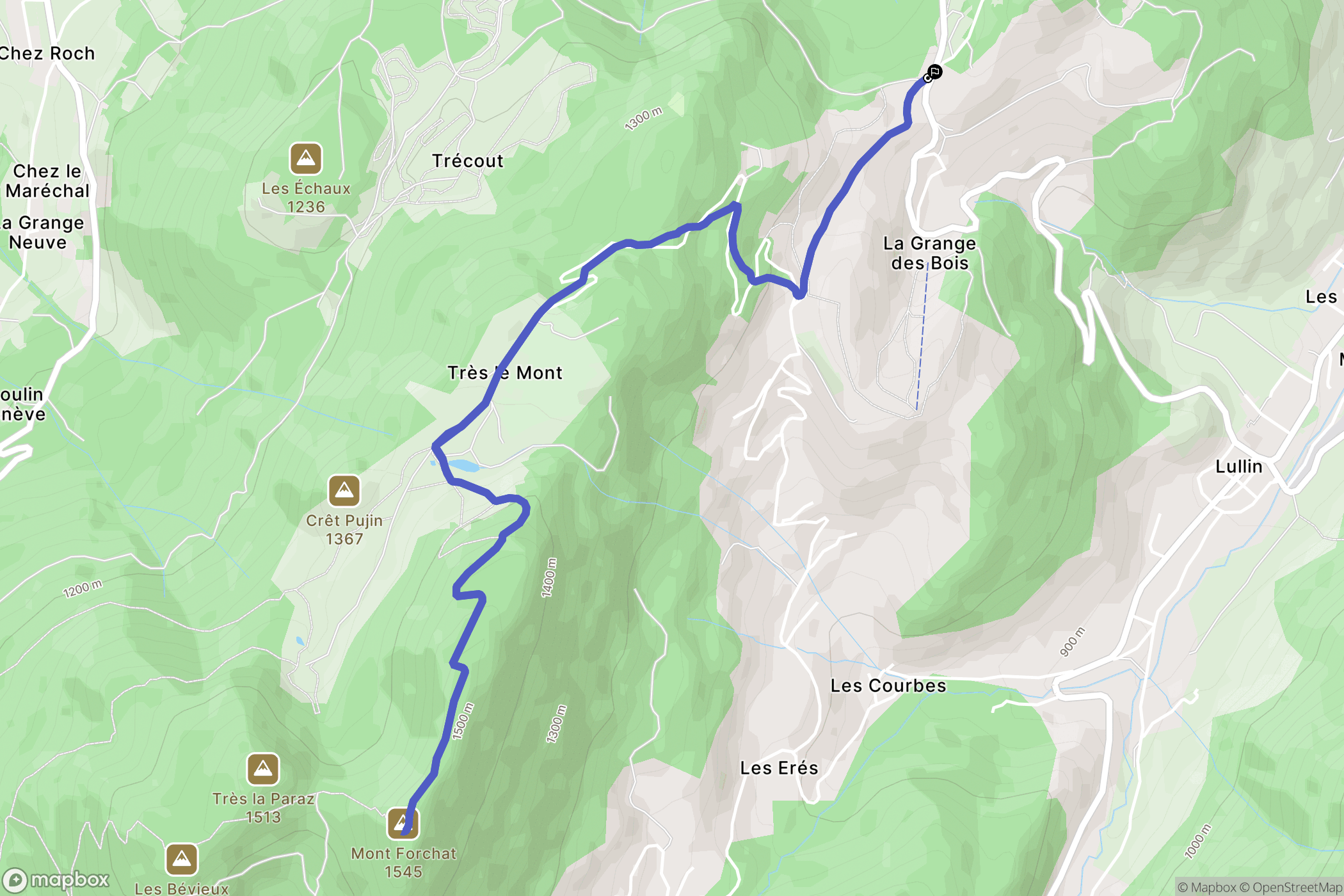 Lullin : carte du parcours de randonnée - France
