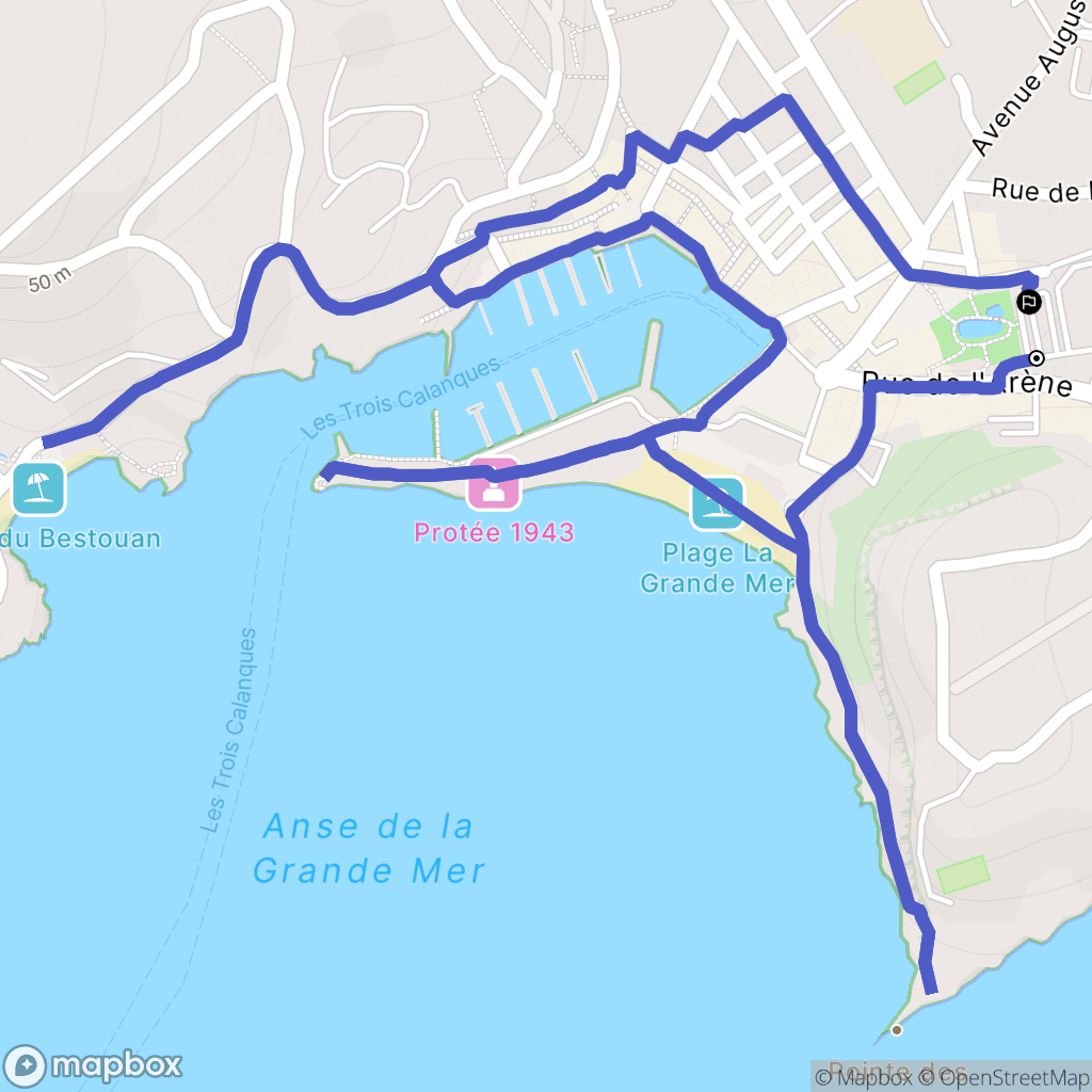 Cassis : carte du parcours de randonnée - France