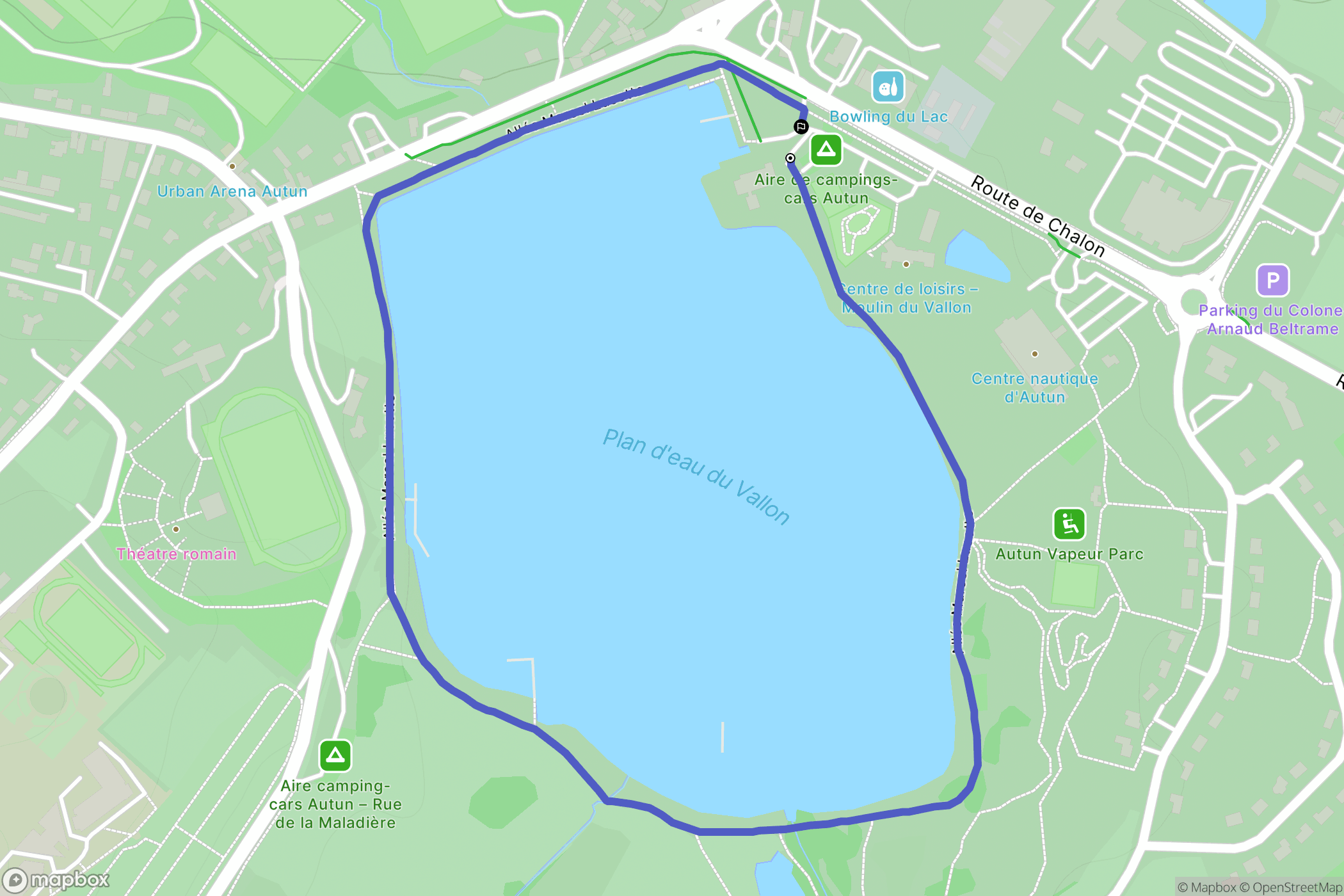 Autun : carte du parcours de randonnée - France