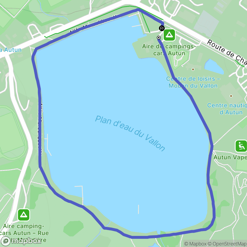 Autun : carte du parcours de randonnée - France