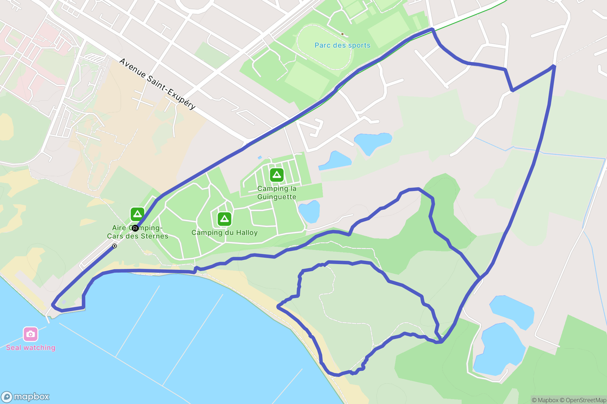 Berck : carte du parcours de randonnée - France