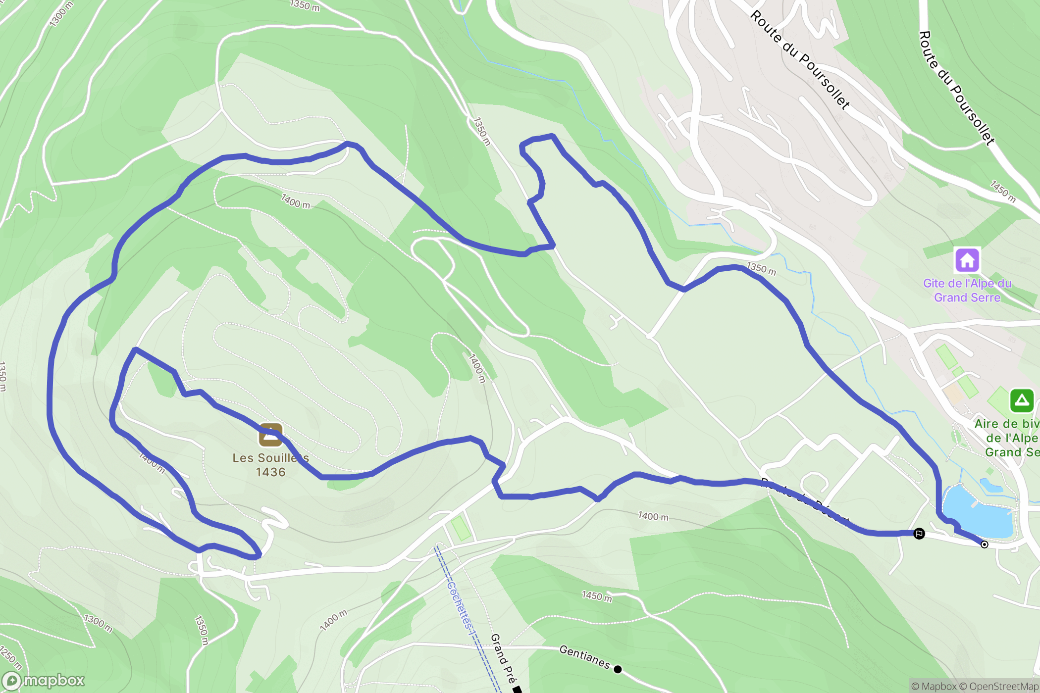 La Morte : carte du parcours de randonnée - France
