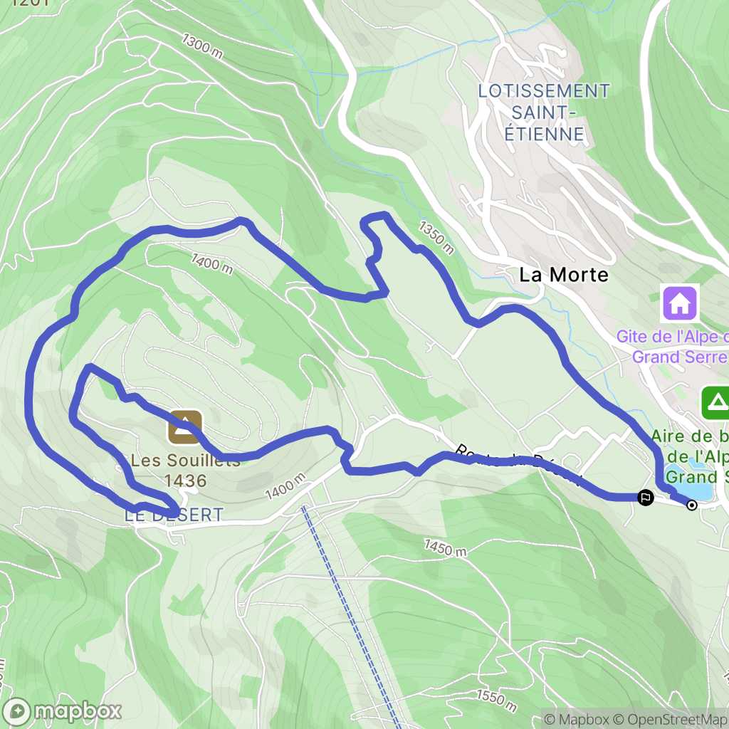 La Morte : carte du parcours de randonnée - France