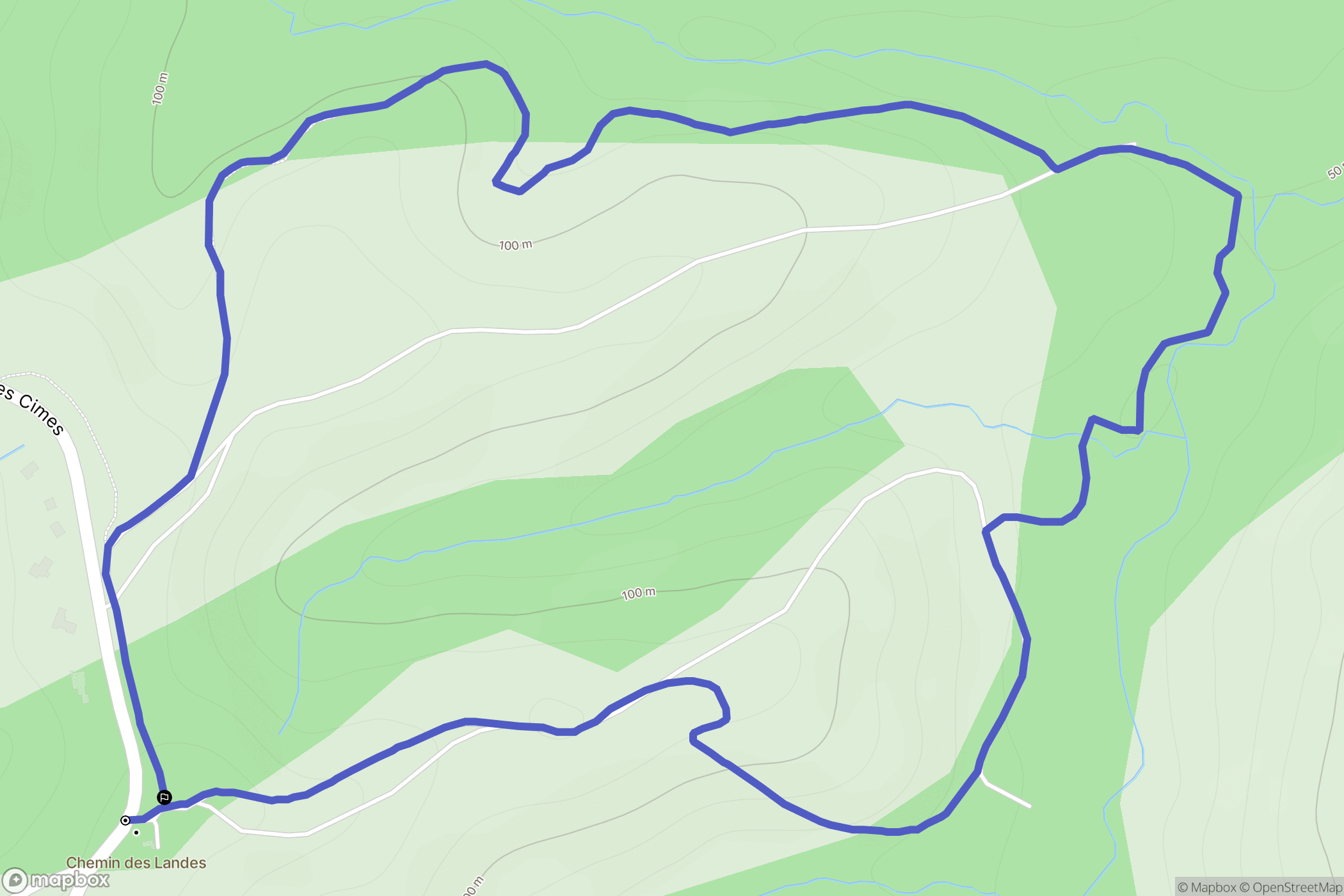Jatxou : carte du parcours de randonnée - France