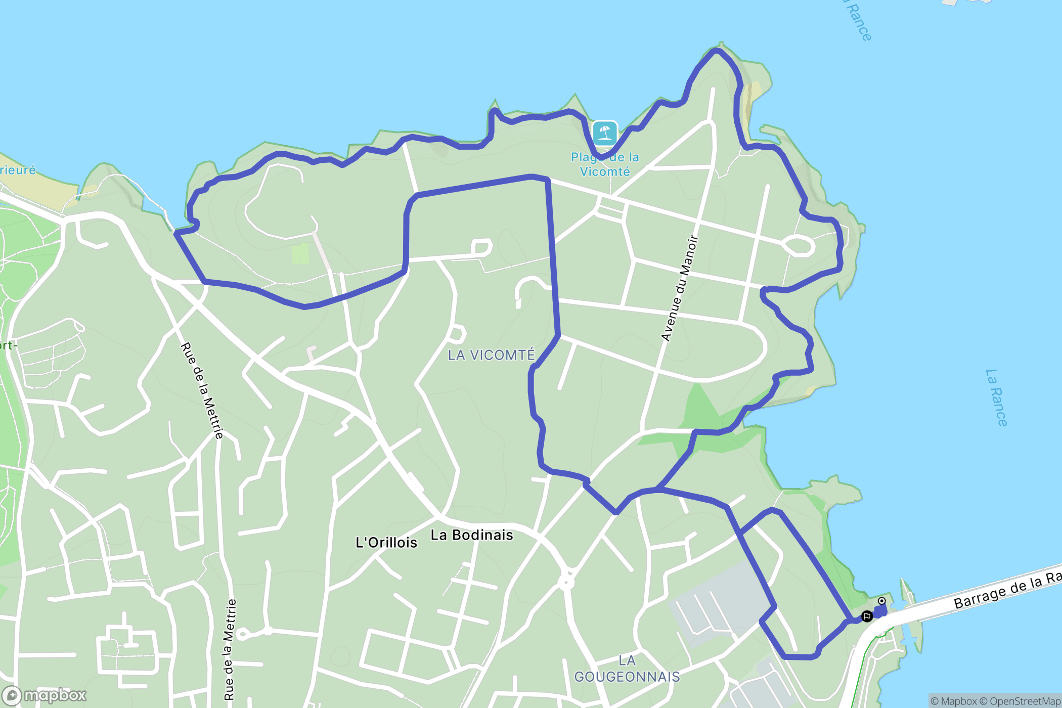 Saint-Malo : carte du parcours de randonnée - France