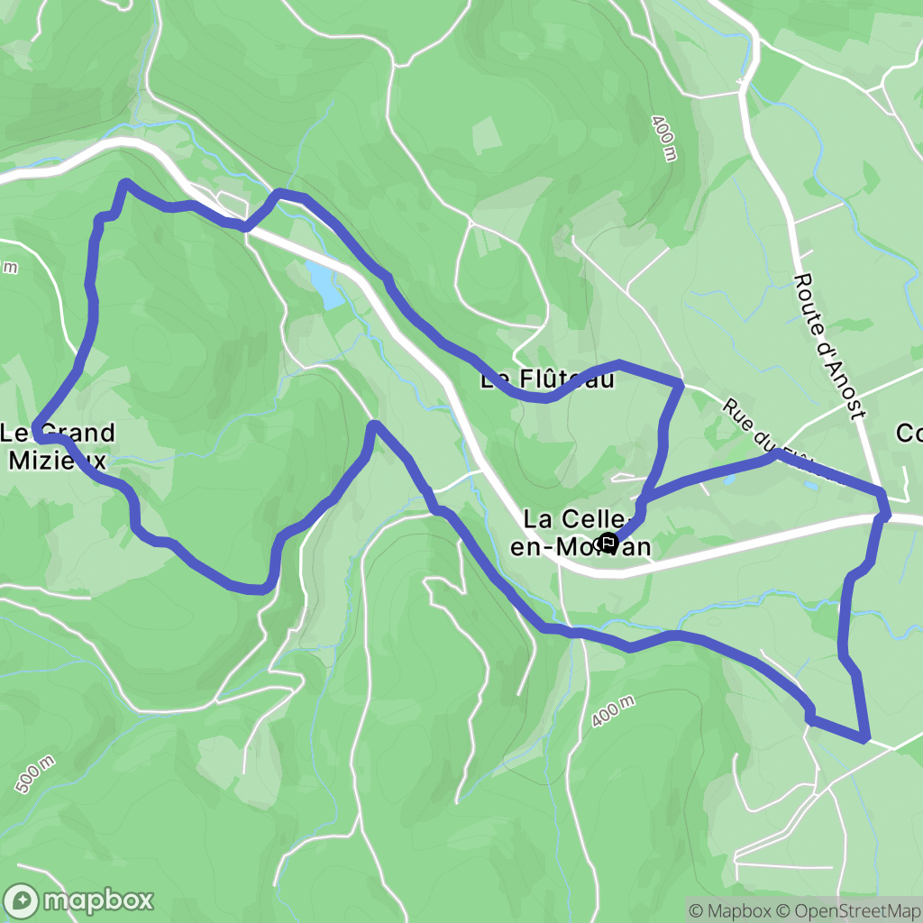 La Celle-en-Morvan : carte du parcours de randonnée - France