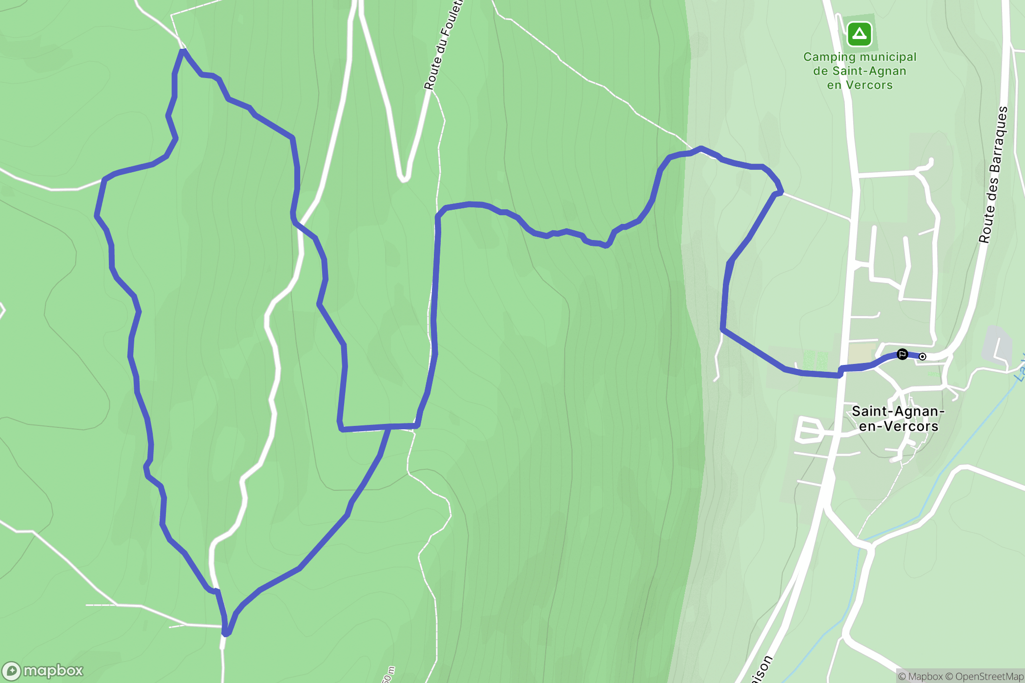 Saint-Agnan-en-Vercors : carte du parcours de randonnée - France