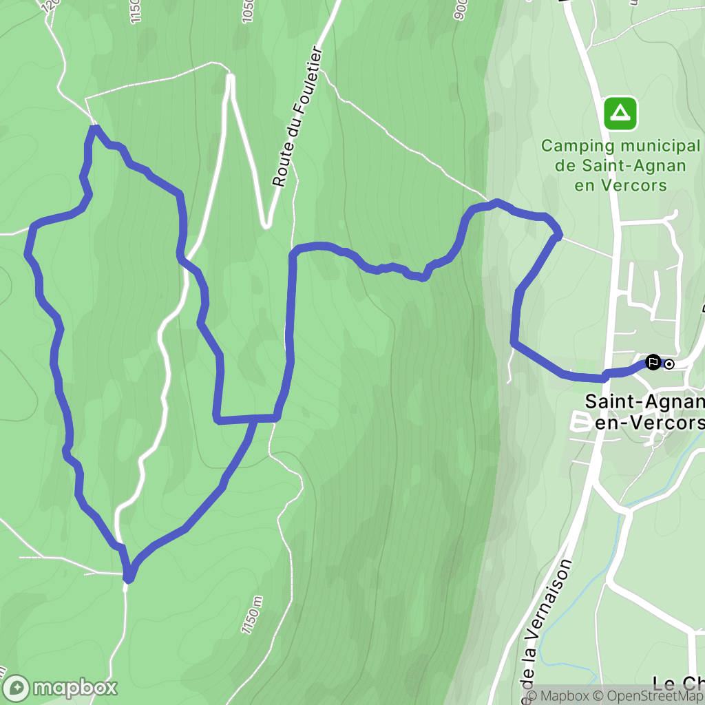 Saint-Agnan-en-Vercors : carte du parcours de randonnée - France