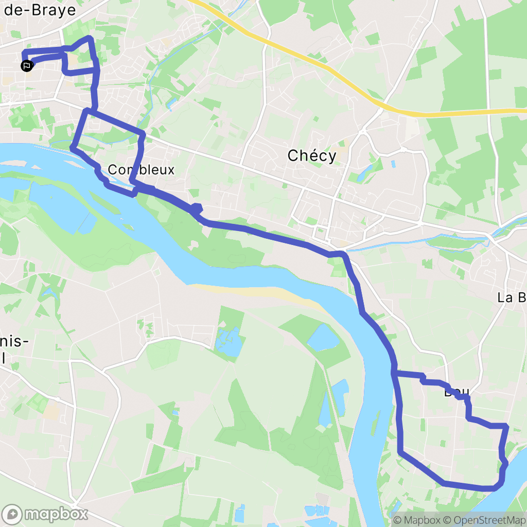 Saint-Jean-de-Braye : carte du parcours de randonnée - France