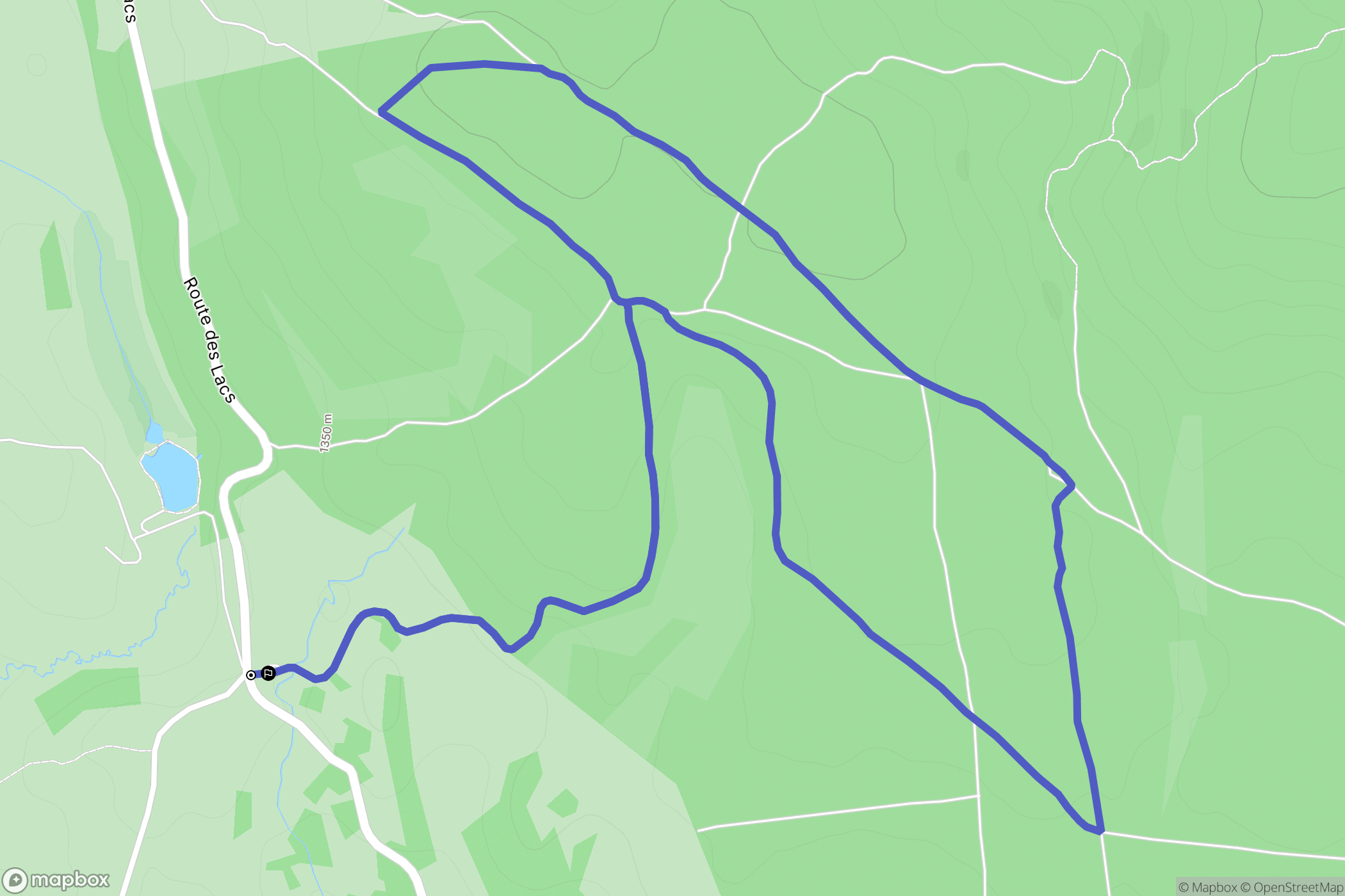 Les Hermaux : carte du parcours de randonnée - France