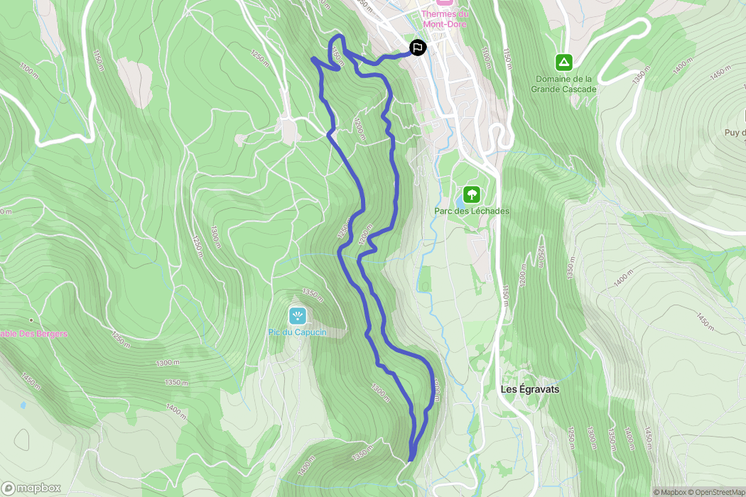 Mont-Dore : carte du parcours de randonnée - France