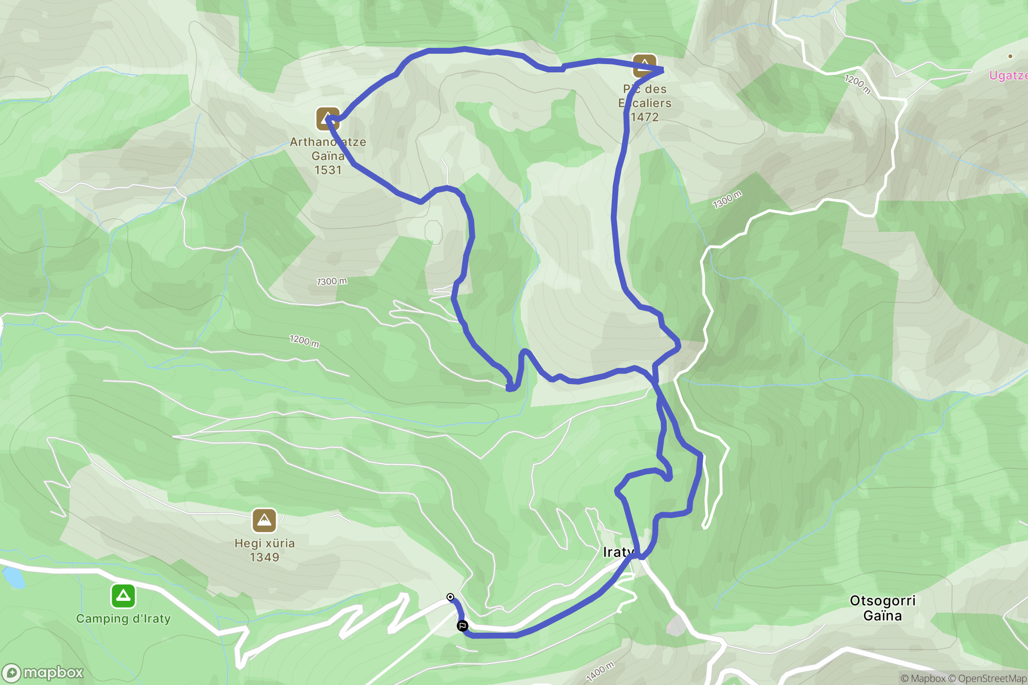 Larrau : carte du parcours de randonnée - France