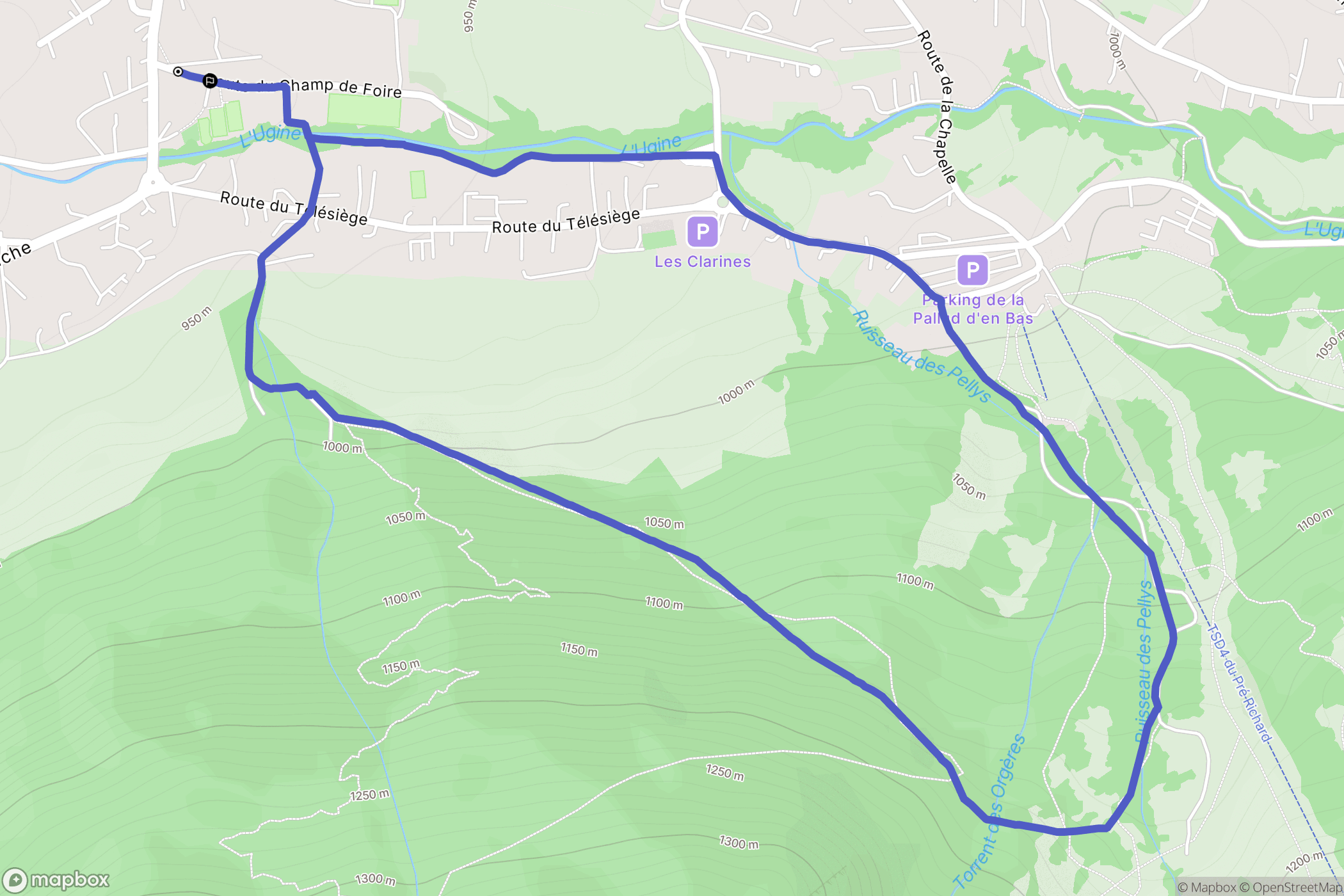Bernex : carte du parcours de randonnée - France