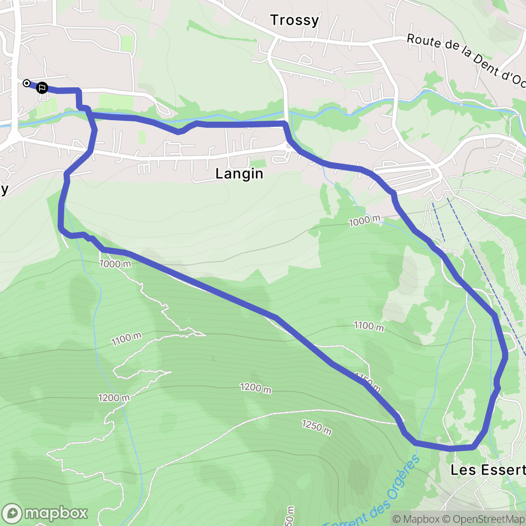 Bernex : carte du parcours de randonnée - France