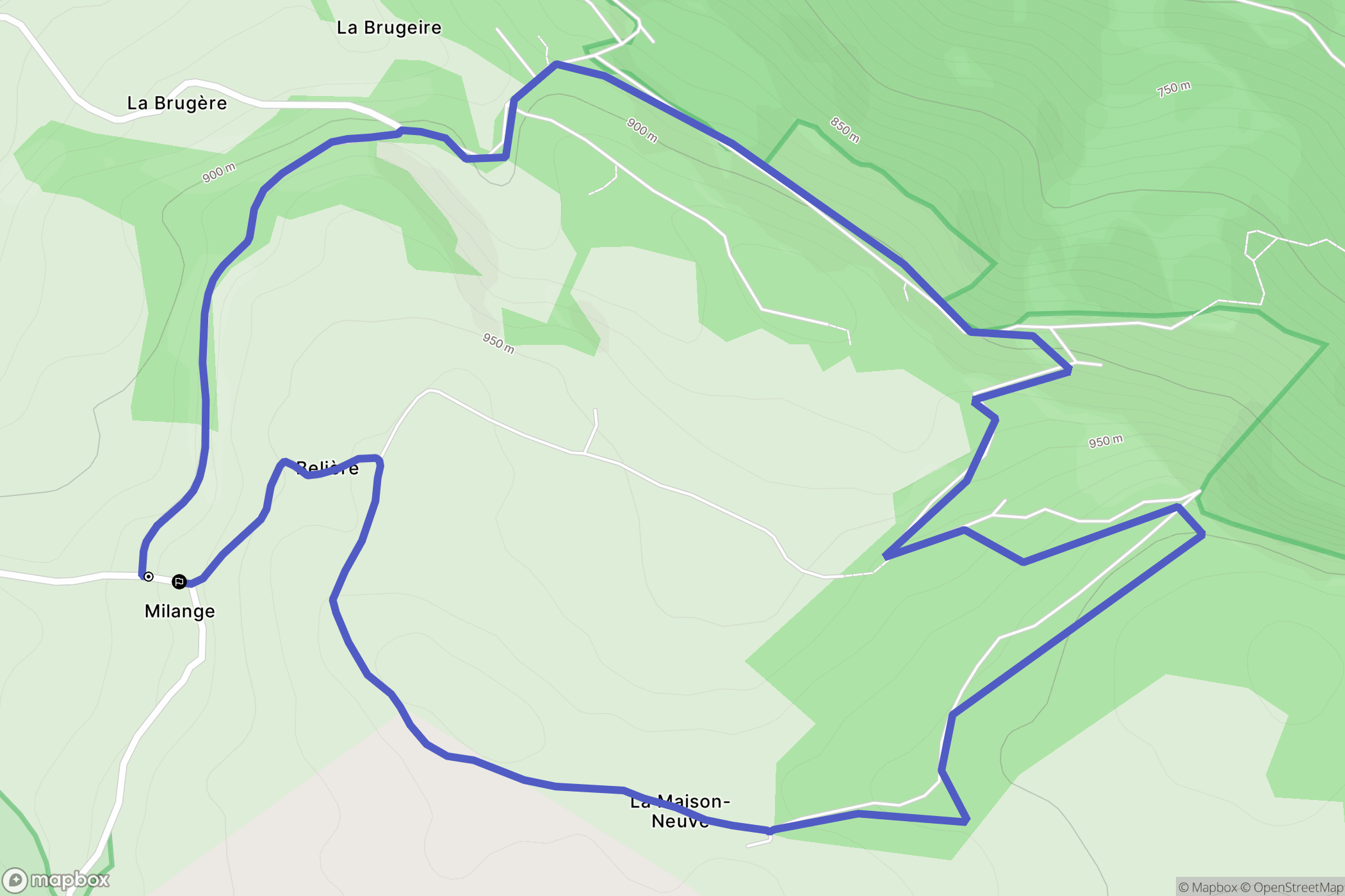 Le Monteil : carte du parcours de randonnée - France