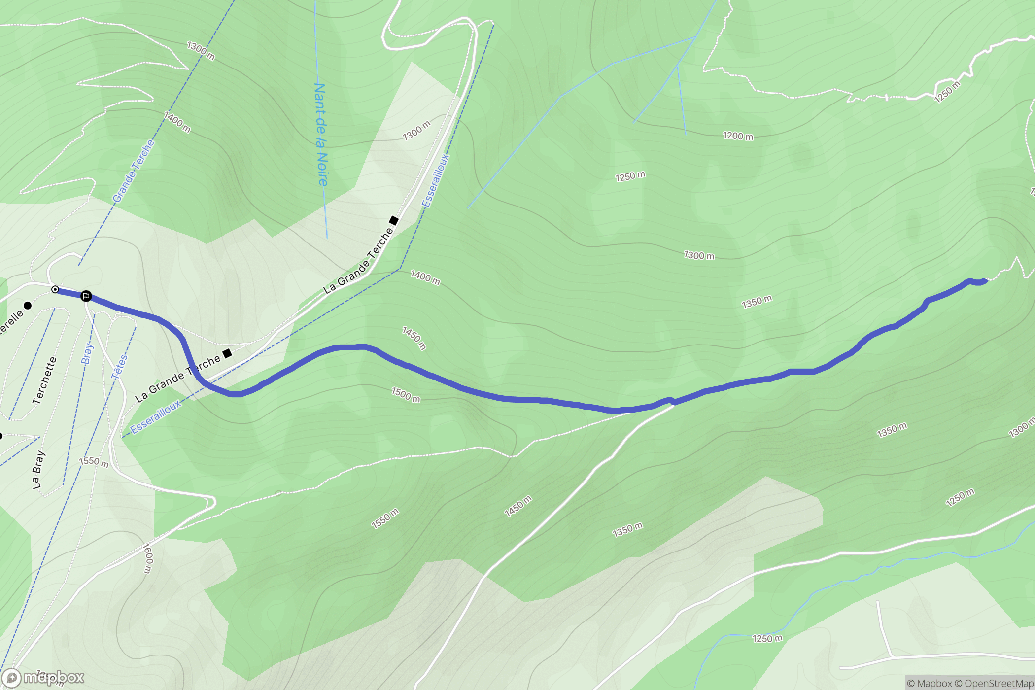 Saint-Jean-d'Aulps : carte du parcours de randonnée - France
