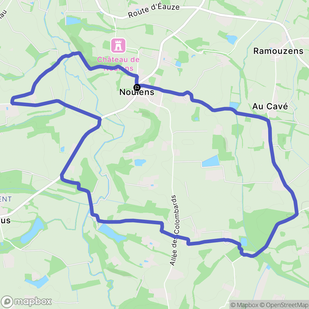 Noulens : carte du parcours de randonnée - France