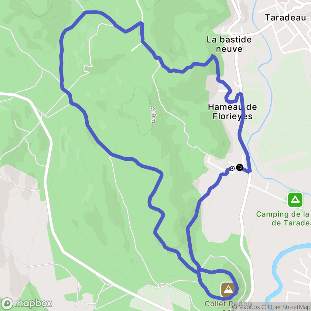 Taradeau : carte du parcours de randonnée - France