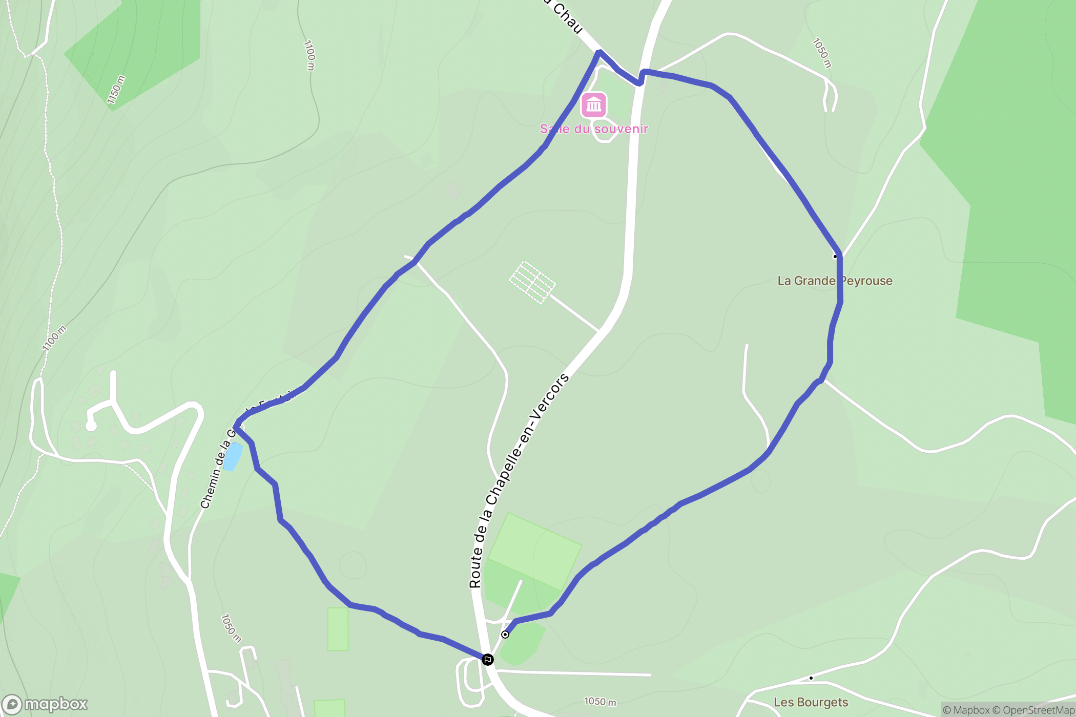 Vassieux-en-Vercors : carte du parcours de randonnée - France