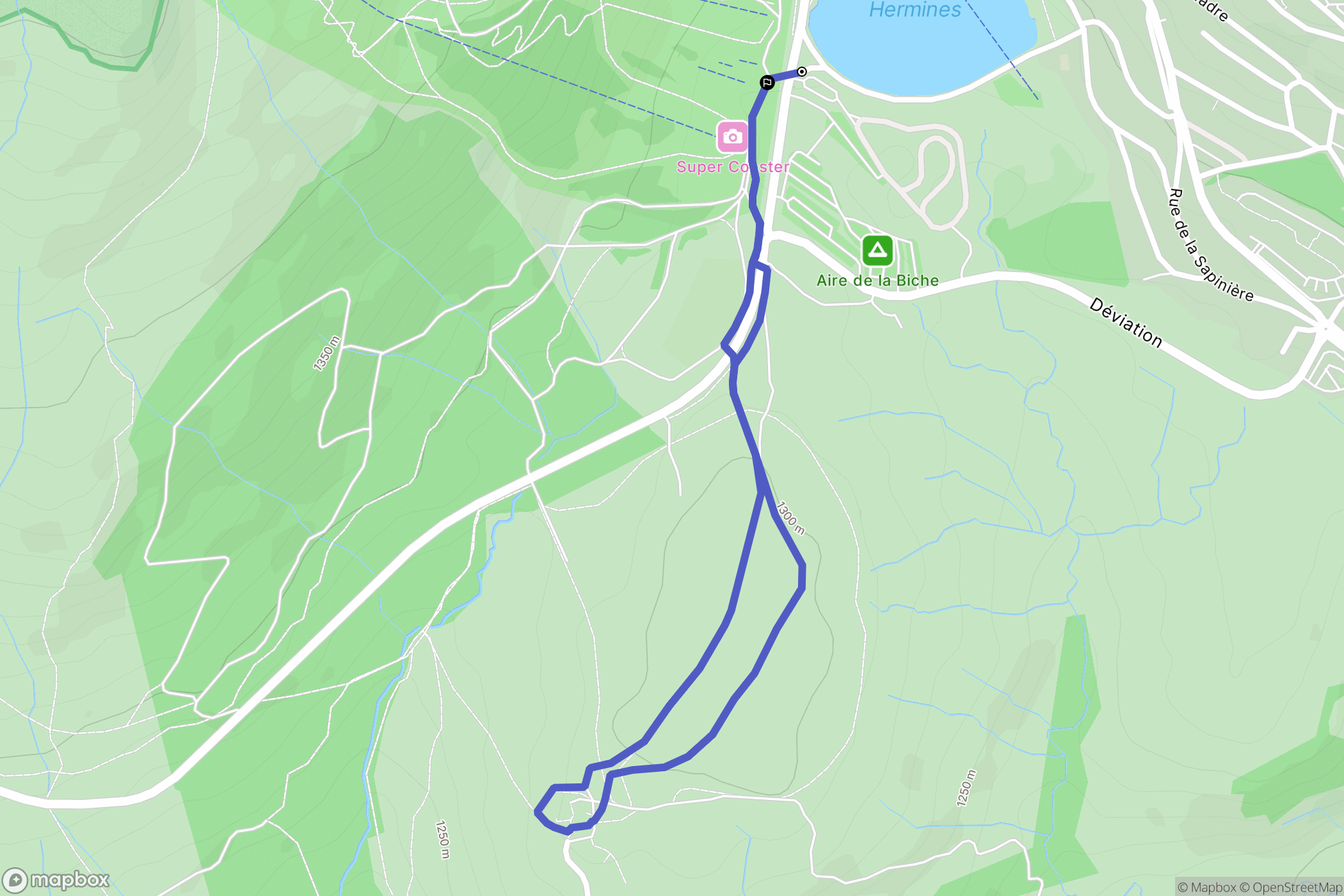 Super Besse : carte du parcours de randonnée - France