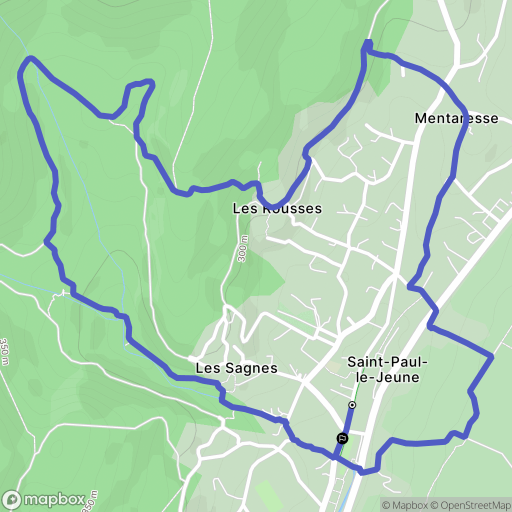 Saint-Paul-le-Jeune : carte du parcours de randonnée - France