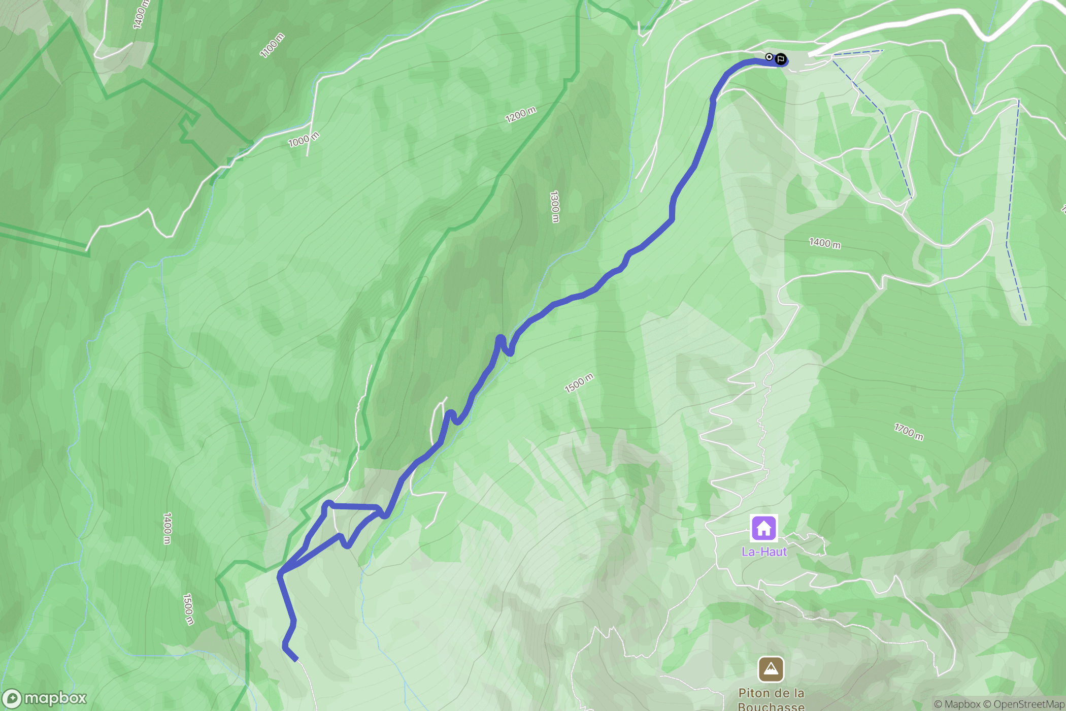 Faverges : carte du parcours de randonnée - France